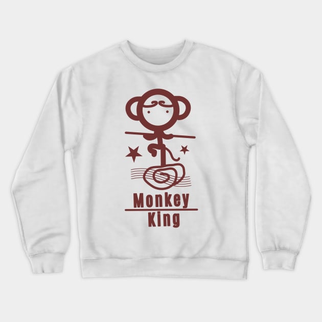 Monkey King - Maroon Crewneck Sweatshirt by Design Fern